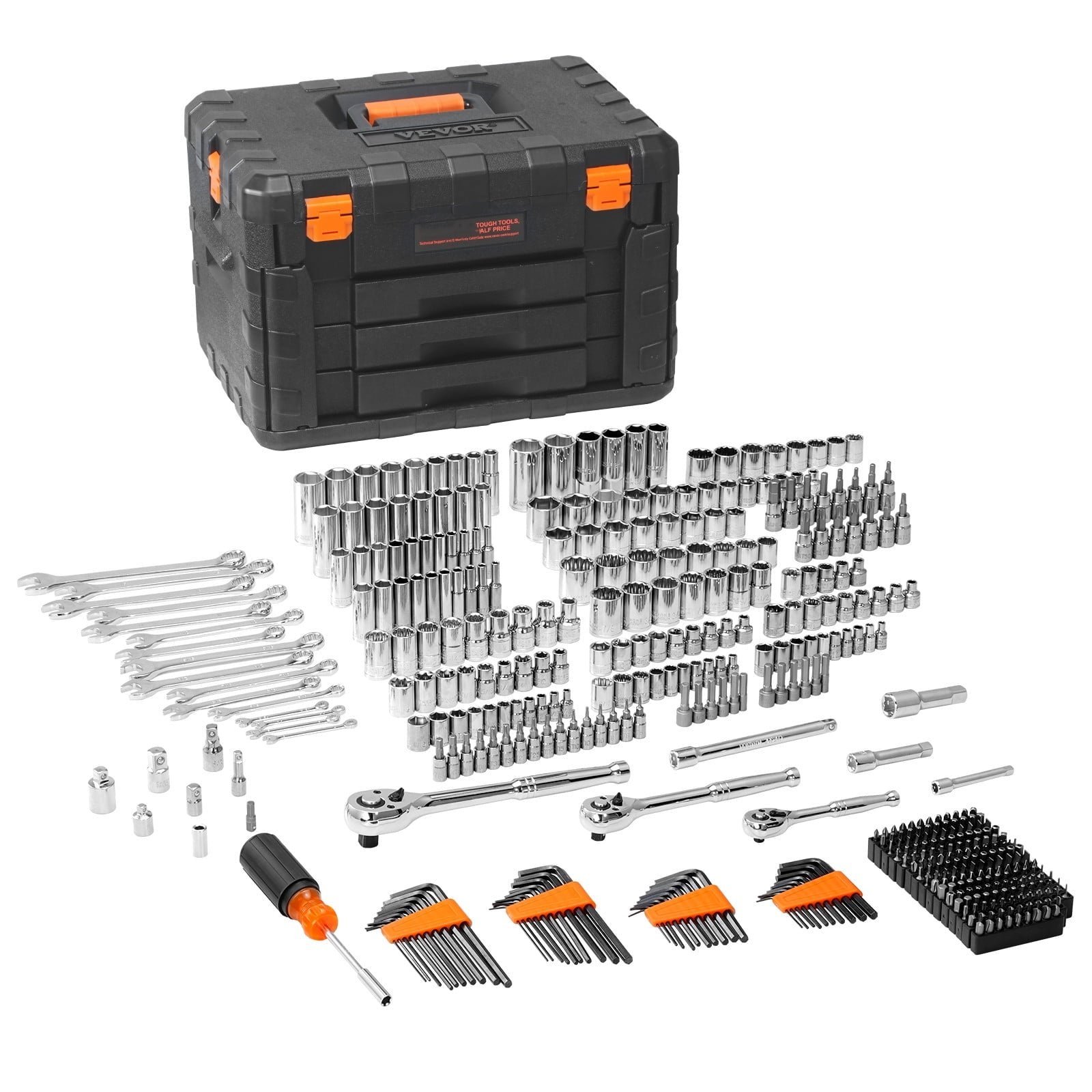 skyshalo mechanic tool socket set 1/2, 3/8 and 1/4 inch drive sae & metric size, 450 piece with tool box storage case for for home, household, garage, bike, car trunk, automotive, mechanic projects skyshalo mechanic tool socket set 1/2, 3/8 and 1/4 inch drive sae & metric size, 450 piece with tool box storage case for for home, household, garage, bike, car trunk, automotive, mechanic projects