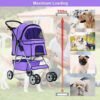 bestpet, cat carrier stroller, 4 wheels, purple bestpet, cat carrier stroller, 4 wheels, purple