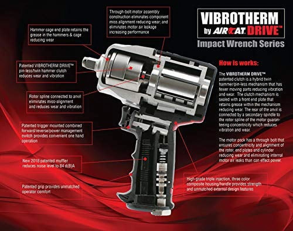 aircat pneumatic tools 1178 vxl: 1/2 inch vibrotherm drive impact wrench 1,300 ft lbs – standard anvil aircat pneumatic tools 1178 vxl: 1/2 inch vibrotherm drive impact wrench 1,300 ft lbs – standard anvil