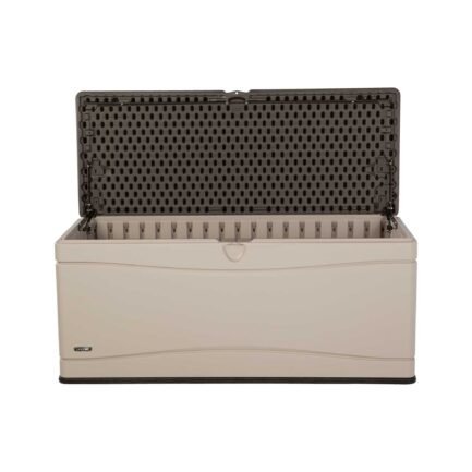 lifetime heavy duty 130 gallon plastic deck box, desert sand lifetime heavy duty 130 gallon plastic deck box, desert sand