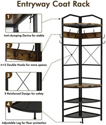 mqlifeboom 3 in 1 entryway coat rack industrial hall tree corner cloth rack with bench hallway coat and shoe rack for corner entryway organizer with metal shoe for hallway corner ent mqlifeboom 3 in 1 entryway coat rack industrial hall tree corner cloth rack with bench hallway coat and shoe rack for corner entryway organizer with metal shoe for hallway corner ent