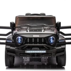 24v ride on car for kids with 6 wheel, 24v battery powered ride on 4wd electric vehicle with remote, parental rear seat, 5 point safety belt, storage space, carrying handle, music, led lights (black)