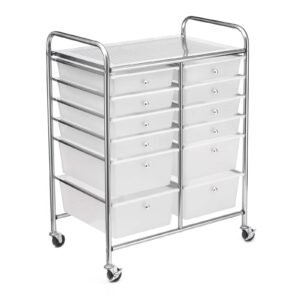 simply tidy clear 12 drawer rolling cart