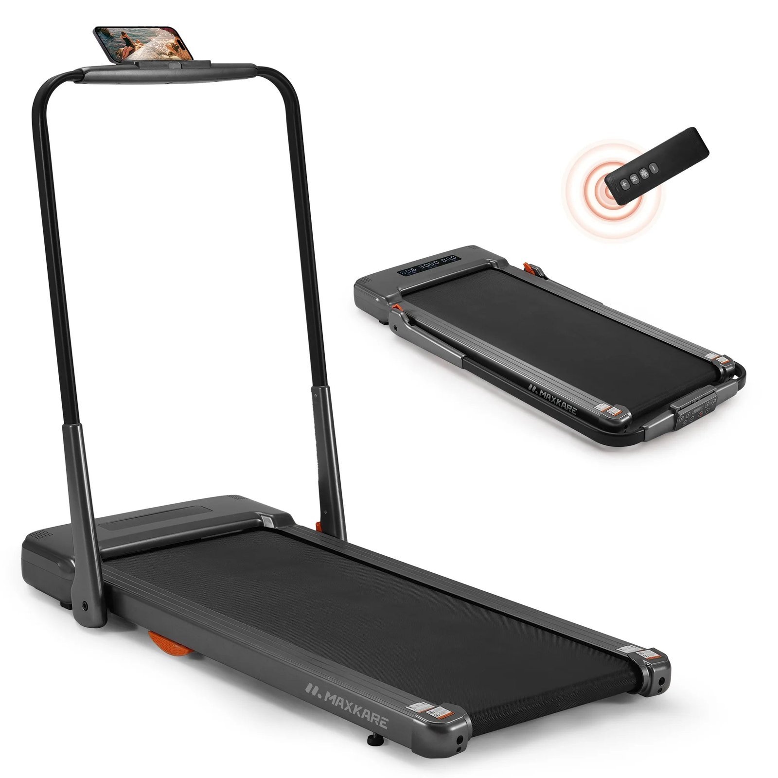 maxkare 2 in 1 folding under desk treadmill max 7.5mph 2.5hp with remote control, walking pad for home/office use, 265lbs weight capacity maxkare 2 in 1 folding under desk treadmill max 7.5mph 2.5hp with remote control, walking pad for home/office use, 265lbs weight capacity