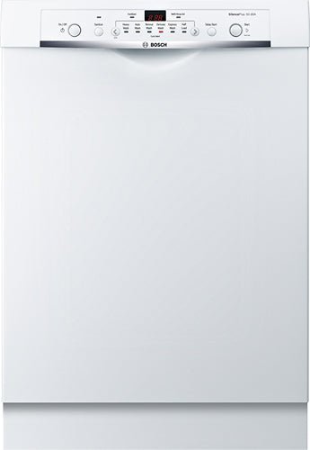 bosch – 100 series 24″ front control tall tub built in dishwasher with hybrid stainless steel tub – white bosch – 100 series 24″ front control tall tub built in dishwasher with hybrid stainless steel tub – white