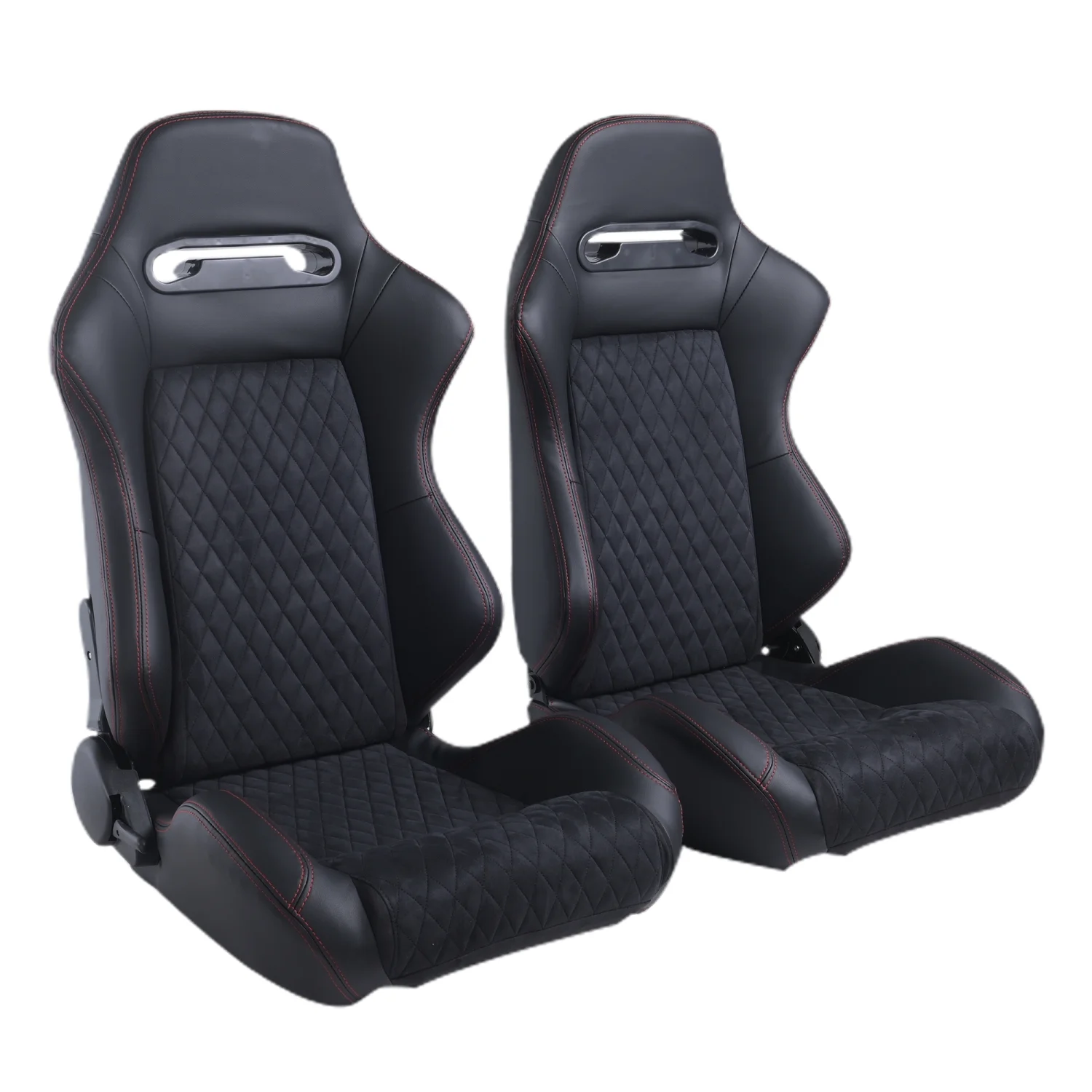 high quality racing seat with double slider made of pvc and suade material – set of 2 pieces high quality racing seat with double slider made of pvc and suade material – set of 2 pieces