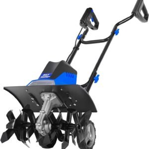 bilt hard tiller cultivator 16 inch, 13.5 amp 6 steel tines electric garden rototiller with adjustable wheels