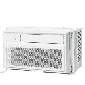 cool living 8,000 btu ac unit 42db ultra quiet, 35% energy savings digital display and remote, white