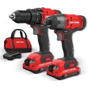 craftsman cmck200c2 v20 2 tool 20 volt max power tool combo kit with soft case (2 batteries included and charger included)