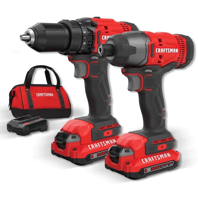 craftsman cmck200c2 v20 2 tool 20 volt max power tool combo kit with soft case (2 batteries included and charger included) craftsman cmck200c2 v20 2 tool 20 volt max power tool combo kit with soft case (2 batteries included and charger included)