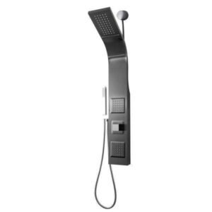 39 in. 2 jets shower system with easy connect rainfall waterfall panel in space gray