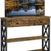 console table with drawer, entryway table with 3 tier storage shelves, narrow long sofa table for entryway, living room, hallway, couch, kitchen, metal frame, brown console table with drawer, entryway table with 3 tier storage shelves, narrow long sofa table for entryway, living room, hallway, couch, kitchen, metal frame, brown