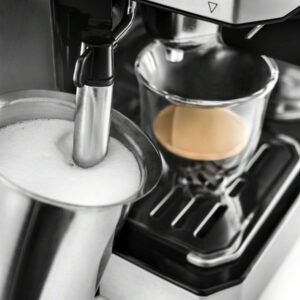 de’longhi – digital all in one combination coffee and espresso machine – black and stainless steel