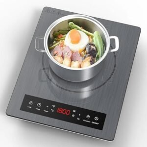 portable induction cooktop,hot plate electric countertop single burner 1800w, sensor touch stove with digital led display, timer and child safety lock