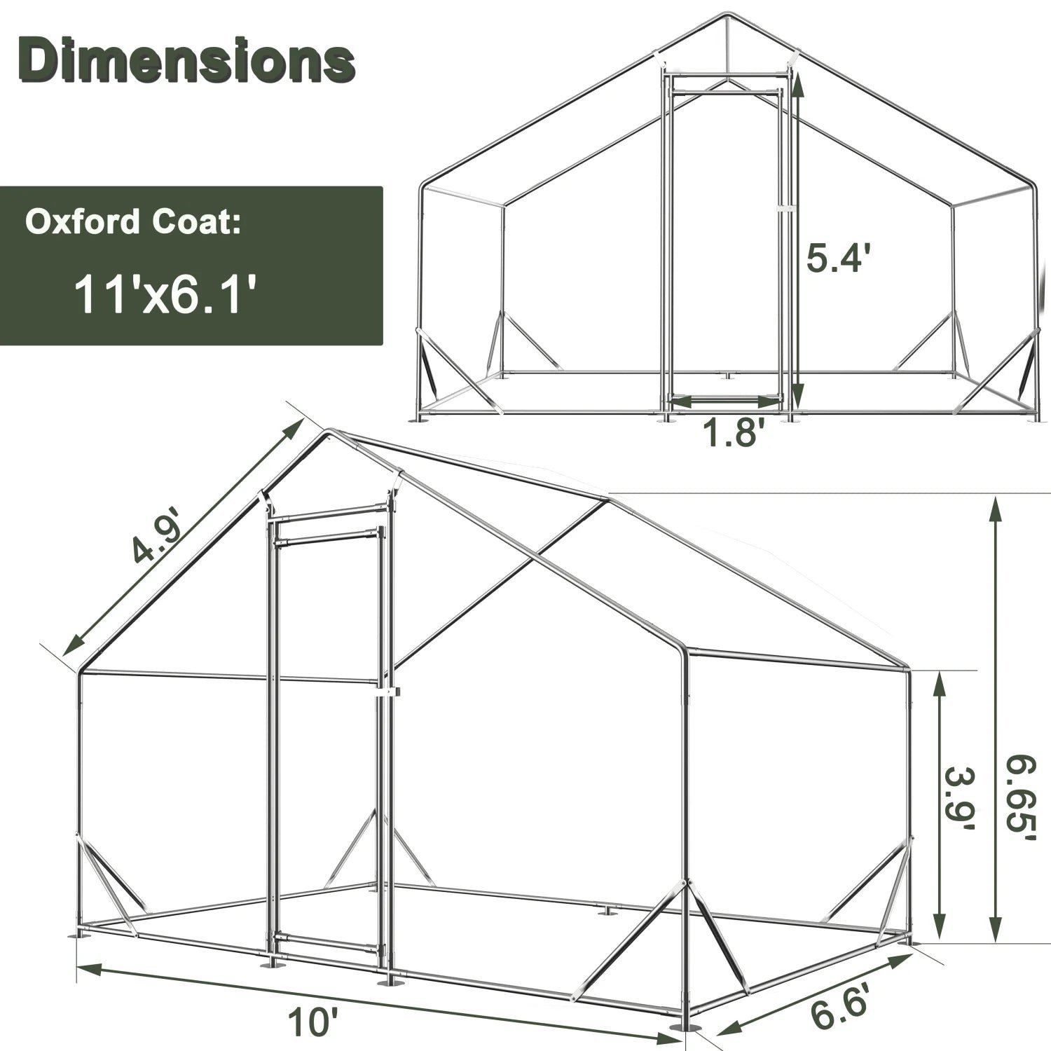 spacious large galvanized metal chicken coop with waterproof and anti ultraviolet cover walk in chicken run and hen pen cage for rabbits and ducks outdoor wire poultry cages (10‘ l x 6. spacious large galvanized metal chicken coop with waterproof and anti ultraviolet cover walk in chicken run and hen pen cage for rabbits and ducks outdoor wire poultry cages (10‘ l x 6.