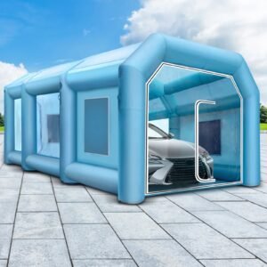 skyshalo inflatable paint booth, inflatable spray booth with filter system portable, car paint booth for car parking tent workstation (33×16.4×11.5ft)