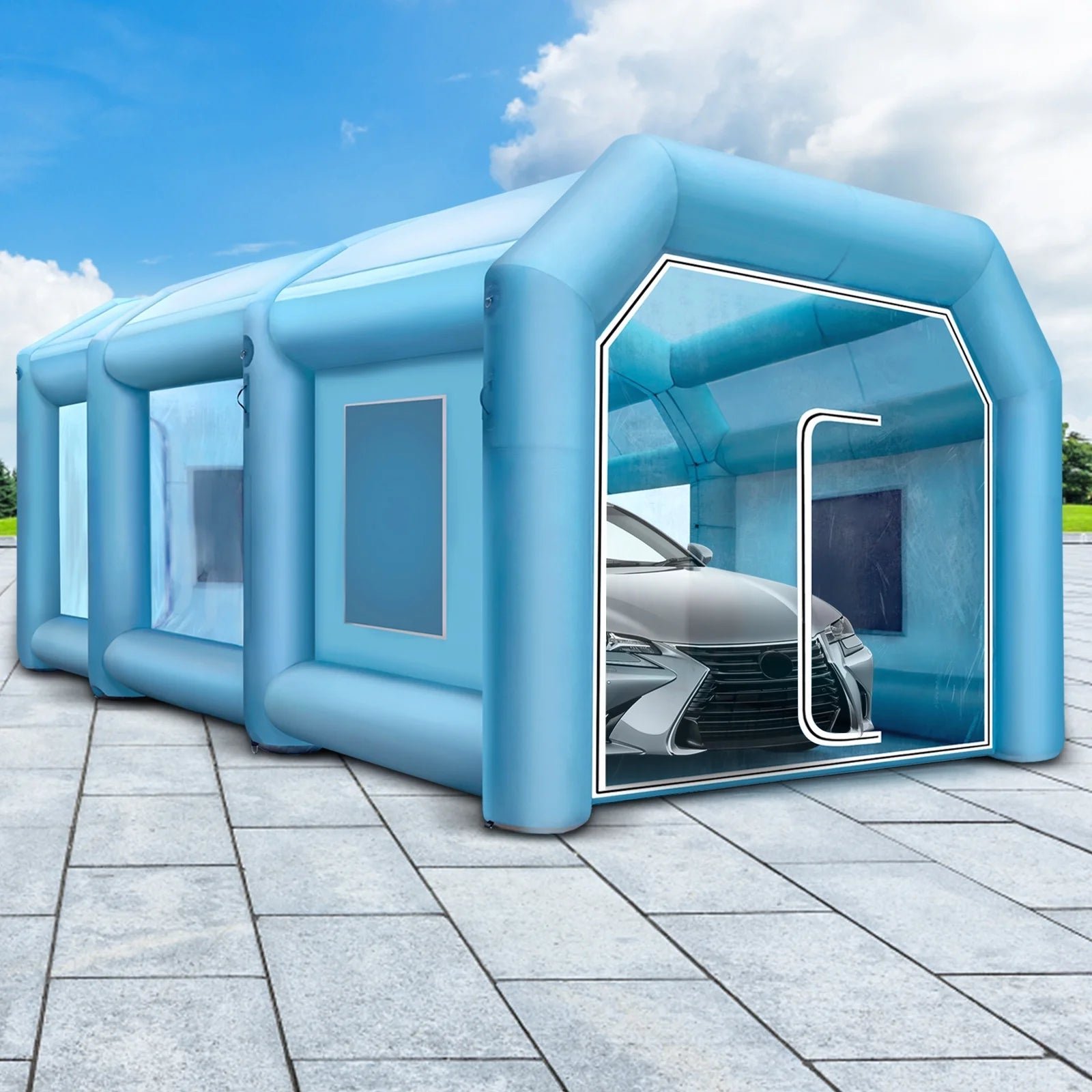 skyshalo inflatable paint booth, inflatable spray booth with filter system portable, car paint booth for car parking tent workstation (33×16.4×11.5ft) skyshalo inflatable paint booth, inflatable spray booth with filter system portable, car paint booth for car parking tent workstation (33×16.4×11.5ft)