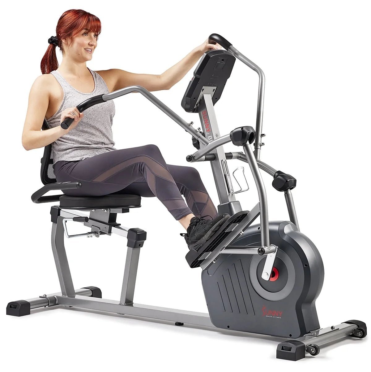 sunny health & fitness elite connected recumbent cross trainer elliptical + arm exercisers sf rbe420049 sunny health & fitness elite connected recumbent cross trainer elliptical + arm exercisers sf rbe420049