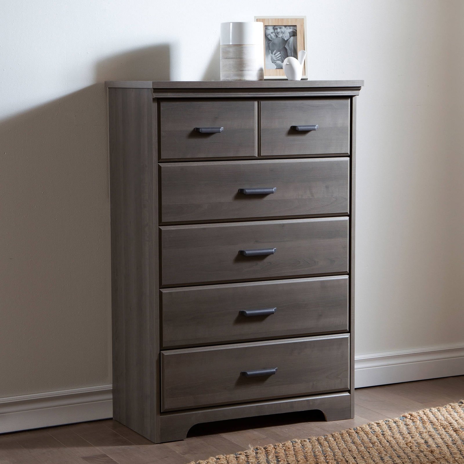 south shore versa 5 drawer chest, gray south shore versa 5 drawer chest, gray