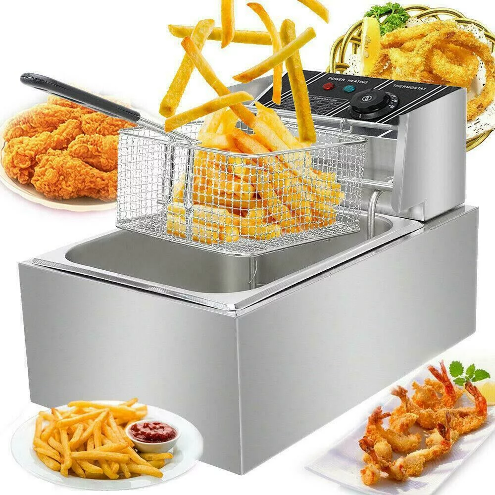 2500w 6 l electric deep fryer portable single tank basket commercial restaurant 2500w 6 l electric deep fryer portable single tank basket commercial restaurant