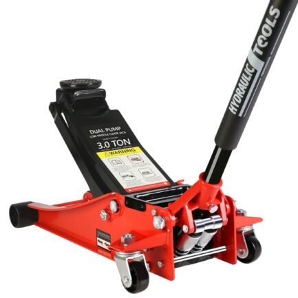 low profile floor jack, seizeen 3 ton(6600 lbs) trolley jack dual lift pump, quick lift 3 3/10″ – 18 4/20″, heavy duty steel jack with 45”l extended handle, car jack w/wheels, rubber saddle, red low profile floor jack, seizeen 3 ton(6600 lbs) trolley jack dual lift pump, quick lift 3 3/10″ – 18 4/20″, heavy duty steel jack with 45”l extended handle, car jack w/wheels, rubber saddle, red
