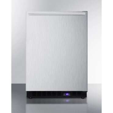 frost free built in undercounter all freezer for residential or commercial use, with stainless steel door, horizontal handle, and black cabinet frost free built in undercounter all freezer for residential or commercial use, with stainless steel door, horizontal handle, and black cabinet