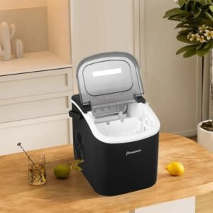 countertop ice makers,automatic clean,portable ice maker 9 bullet ice ready in 7 12min,26.5lbs/24h,for home/kitchen/office/party,black