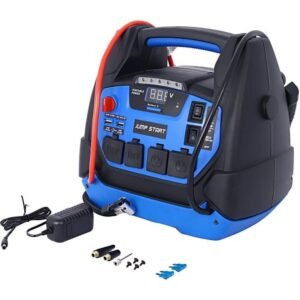 Store eltpower 12v emergency auto battery booster box rechargeable jump starter 1800 amps air compressor and ac 12v dc usb power station for gas diesel vehicles