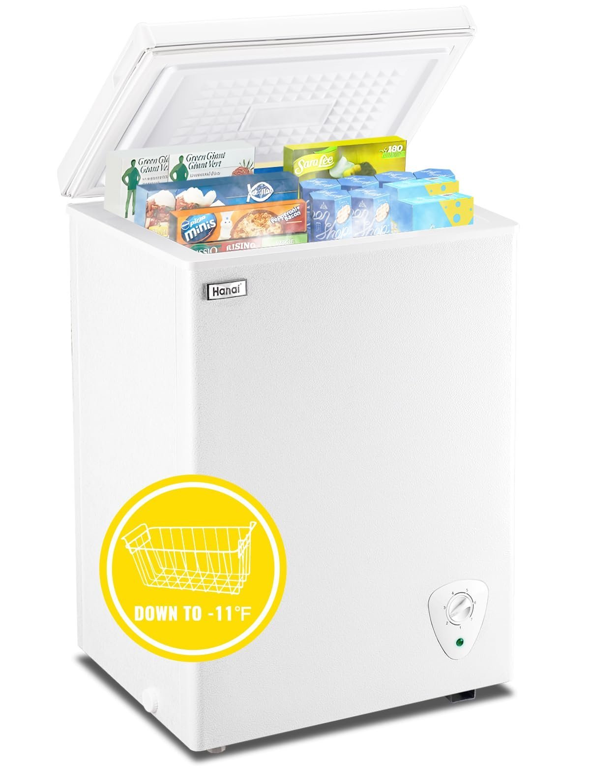 3.5 cubic feet chest freezer small deep freezers with removable storage basket free standing top door compact freezer 7 gears temperature control for office dorm apartment 3.5 cubic feet chest freezer small deep freezers with removable storage basket free standing top door compact freezer 7 gears temperature control for office dorm apartment