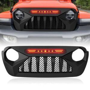american modified demon grille w/red lights for 18 21 wrangler/gladiator