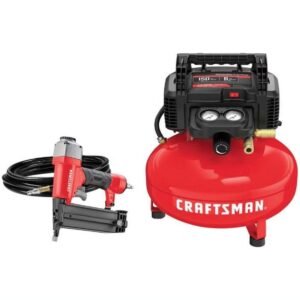 craftsman 6 gal. pancake portable brad nailer and air compressor combo kit 150 psi 0.8 hp – case of: 1