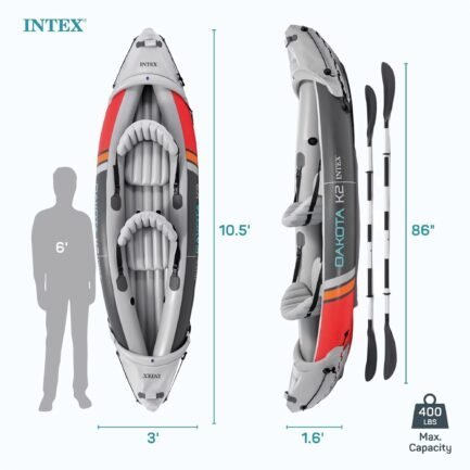 open box intex dakota k2 2 person vinyl inflatable kayak with oars and pump open box intex dakota k2 2 person vinyl inflatable kayak with oars and pump