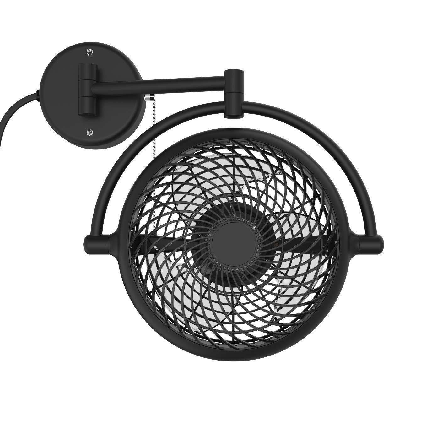 alaska vivi 8 in. wall mount swivel fan with folding arm (black) alaska vivi 8 in. wall mount swivel fan with folding arm (black)