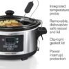 hamilton beach portable 6 quart set and forget digital programmable slow cooker with lid lock, temperature probe, stainless steel hamilton beach portable 6 quart set and forget digital programmable slow cooker with lid lock, temperature probe, stainless steel