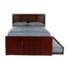 os home and office solid pine full size captains bookcase bed style:3 drawers with trundle/merlot os home and office solid pine full size captains bookcase bed style:3 drawers with trundle/merlot
