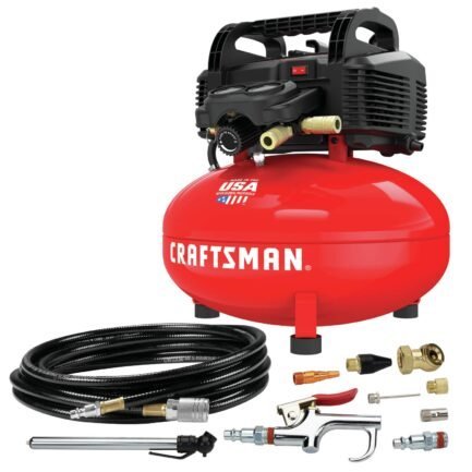 craftsman 6 gallon 150 psi oil free pancake air compressor and accessories + camco blow out plug craftsman 6 gallon 150 psi oil free pancake air compressor and accessories + camco blow out plug