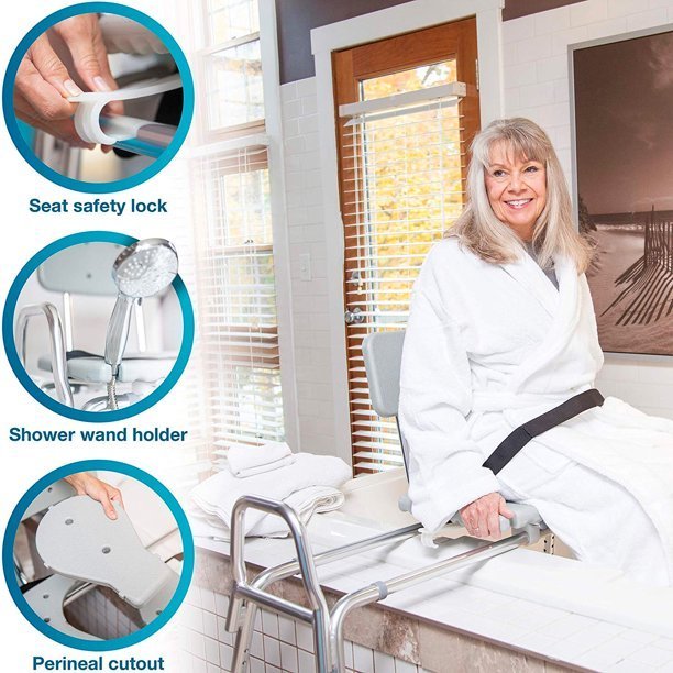 dmi tub transfer bench and sliding shower chair, heavy duty non slip aluminum body and seat dmi tub transfer bench and sliding shower chair, heavy duty non slip aluminum body and seat