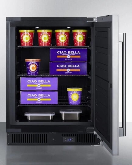 24″ wide built in all freezer, ada compliant, stainless steel/black 24″ wide built in all freezer, ada compliant, stainless steel/black