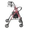 drive medical adjustable height aluminum frame rollator with 6 inch casters, red drive medical adjustable height aluminum frame rollator with 6 inch casters, red