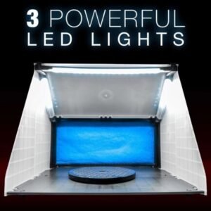 portable hobby airbrush paint spray booth kit exhaust filter led light set model