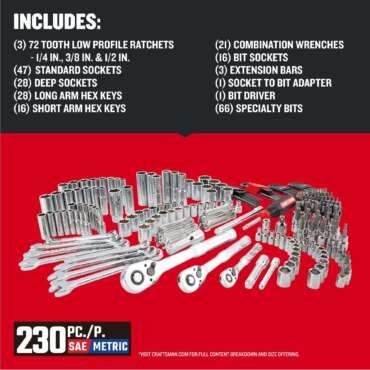 craftsman 230pc mechanics tool set cmmt45305 craftsman 230pc mechanics tool set cmmt45305