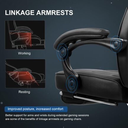 luckracer computer gaming chair with footrest, ergonomic big and tall gamer chair pu leather swivel lumbar support racing style e sports game chairs by gtracing (black) luckracer computer gaming chair with footrest, ergonomic big and tall gamer chair pu leather swivel lumbar support racing style e sports game chairs by gtracing (black)