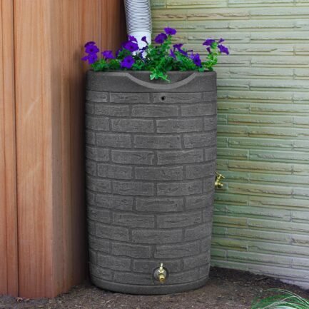 Store good ideas imp d50 dar impressions downton rain saver rain barrel, 50 gallon, dark granite
