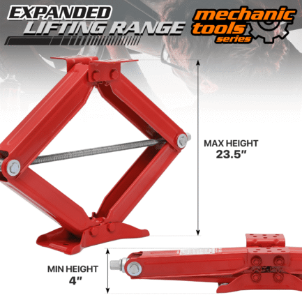 m auto set of 2 scissor jack, 2.5 ton 5000lbs heavy duty car jack tire repair tools kit, rv trailer stabilizer leveling scissor jacks with handle, red m auto set of 2 scissor jack, 2.5 ton 5000lbs heavy duty car jack tire repair tools kit, rv trailer stabilizer leveling scissor jacks with handle, red