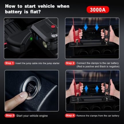 nexpow battery jump starter – 3000a peak 23800mah car jump starter (up to 9.0l gas or 8.5l diesel engine) – 12v portable battery booster with lcd display nexpow battery jump starter – 3000a peak 23800mah car jump starter (up to 9.0l gas or 8.5l diesel engine) – 12v portable battery booster with lcd display