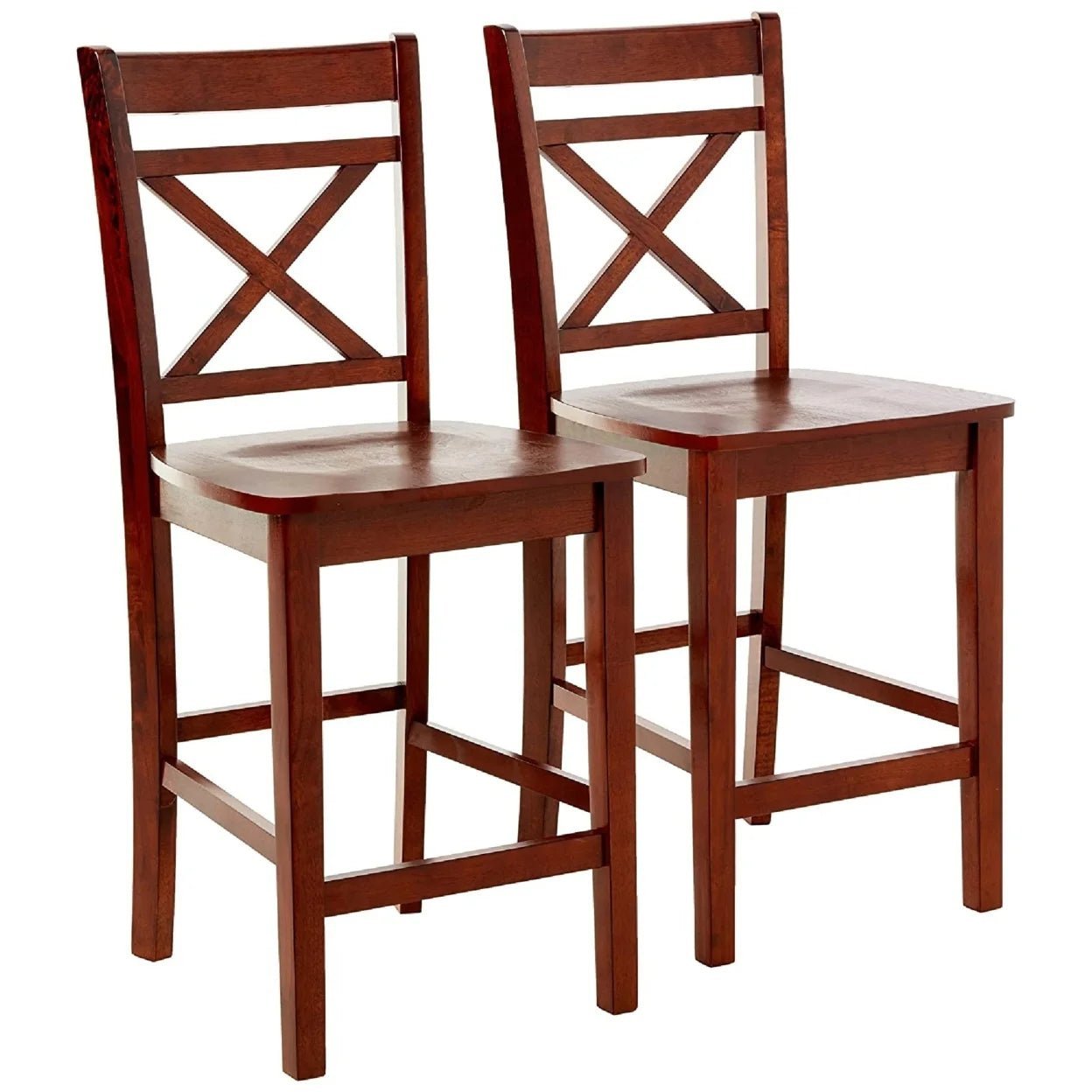 acme tartys counter height chair (set 2) in cherry finish acme tartys counter height chair (set 2) in cherry finish