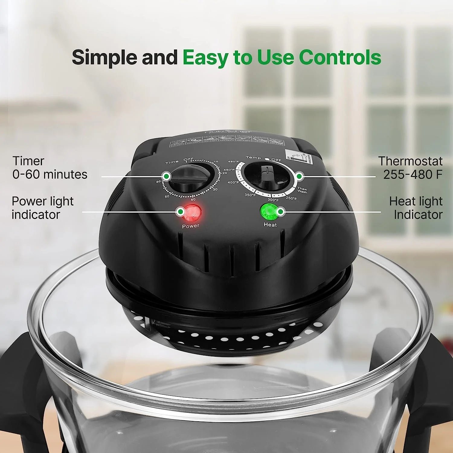 18 quart convection countertop air fryer – see through glass for best cooking results – air fryer, roaster, bake, grill, steam & roast – includes glass bowl, broil rack & toasting rack 18 quart convection countertop air fryer – see through glass for best cooking results – air fryer, roaster, bake, grill, steam & roast – includes glass bowl, broil rack & toasting rack