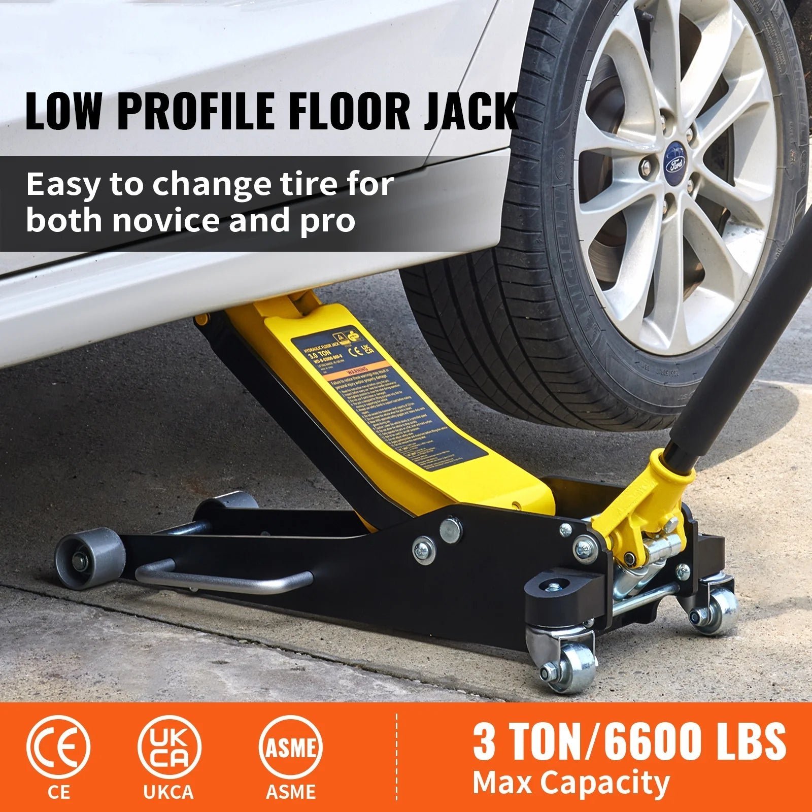 skyshalo low profile floor jack 3 ton (6600 lbs), dual piston quick lift pump, 19 11/16″ 3 6/11″ height lifting range, yellow+black, aluminum and steel hydraulic racing floor jack skyshalo low profile floor jack 3 ton (6600 lbs), dual piston quick lift pump, 19 11/16″ 3 6/11″ height lifting range, yellow+black, aluminum and steel hydraulic racing floor jack