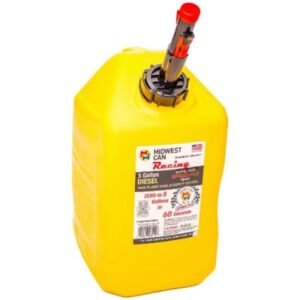 midwest can 6010 5 gal racing diesel can, yellow – pack of 4