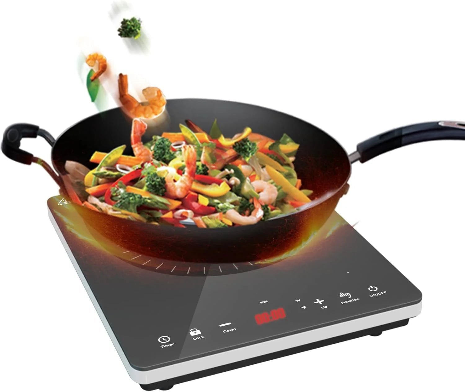 portable induction cooktop, 1800w electric hot plate, 9 power levels, countertop burner induction with lcd sensor touch timer safety lock, single electric burner stove easy to clean black portable induction cooktop, 1800w electric hot plate, 9 power levels, countertop burner induction with lcd sensor touch timer safety lock, single electric burner stove easy to clean black